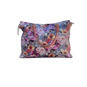 NWOT Cavalcanti Floral  Multi Leather Shoulder Bag, Tote Made In Italy‎
